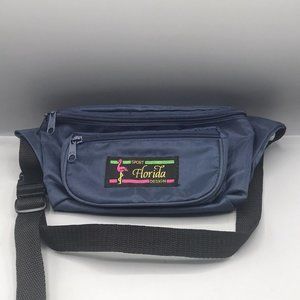 Vintage Fanny Pack Sport Florida Design Zip 3 Pocket Waist Bag Bum Bag EUC!
